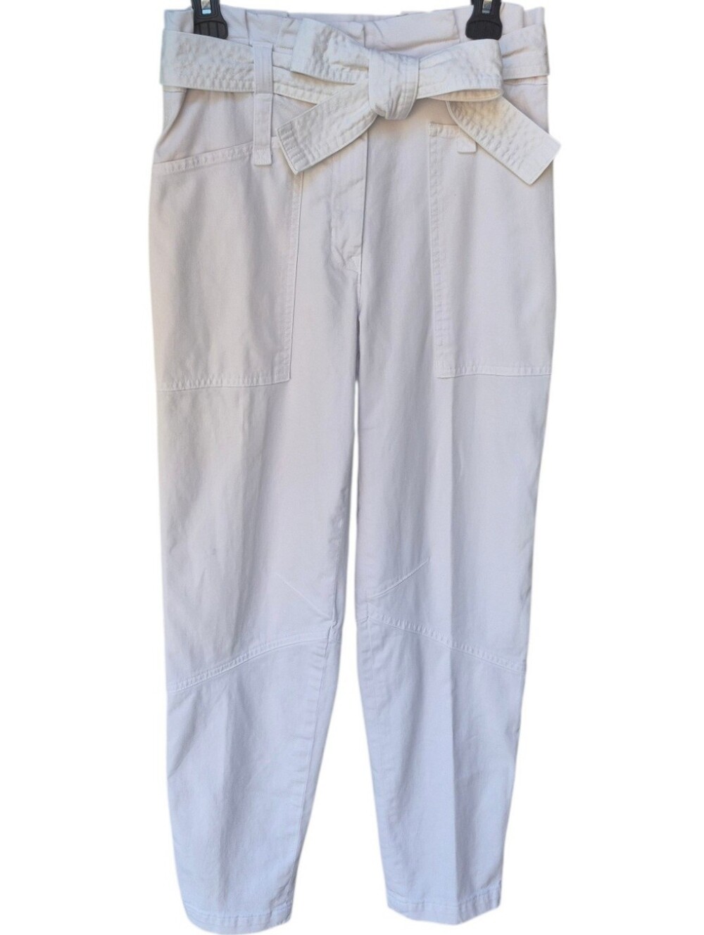 A.L.C. Coburn ll Paperbag High Rise Utility Pants Belted Off White Size 6
